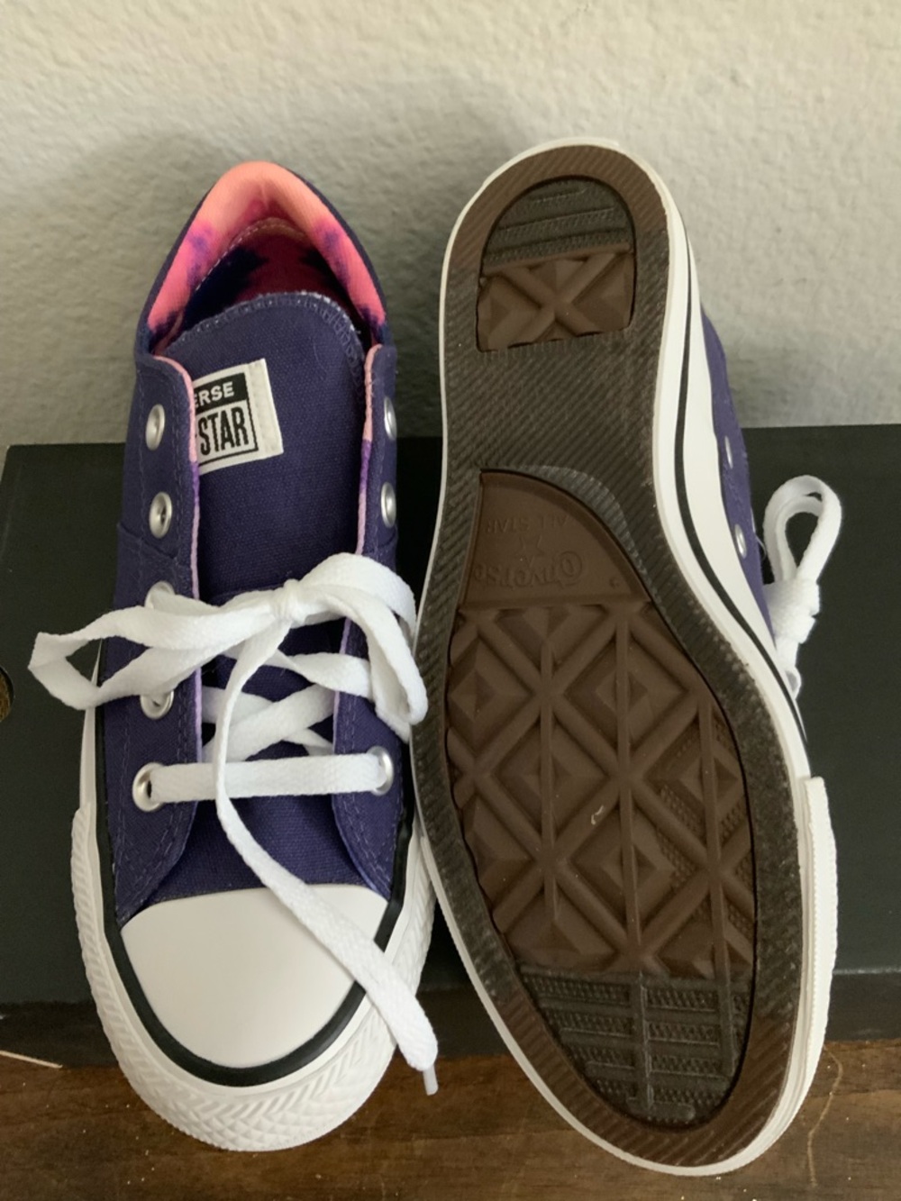 Converse All Star Womens 6 Shoes Canvas Sneakers 569771F Purple - Picture 5 of 6